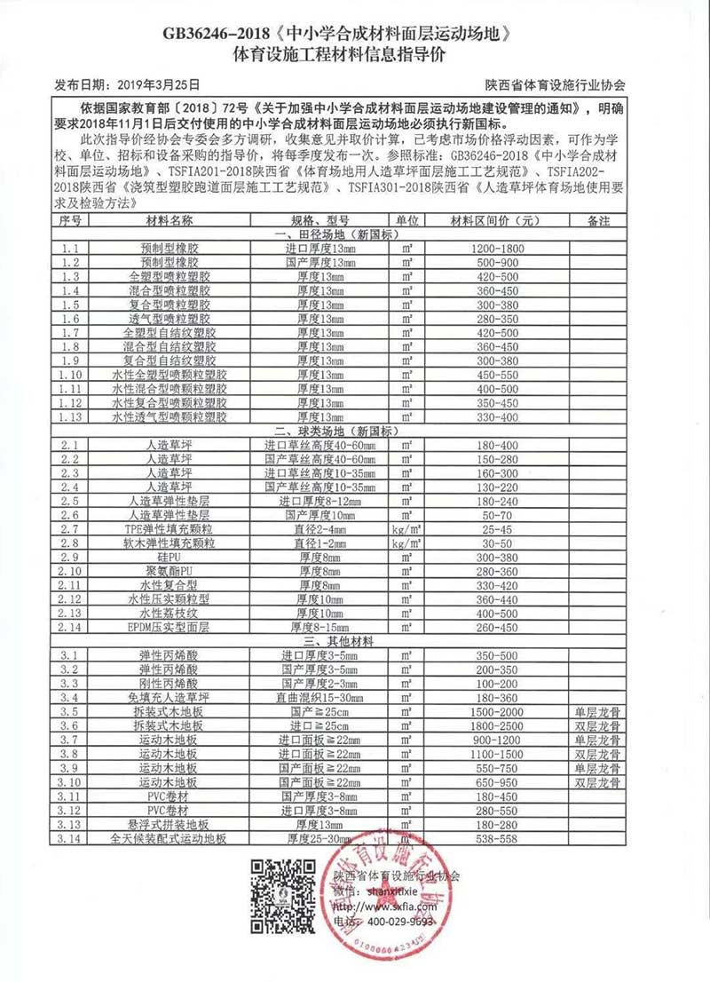 新國(guó)標(biāo)塑膠跑道信息價(jià)